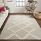 Feizy Home Collection 2' x 3' Gray and Ivory Moroccan Geometric Hand Tufted Rectangular Wool Area Throw Rug